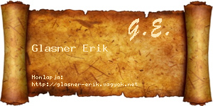 Glasner Erik névjegykártya